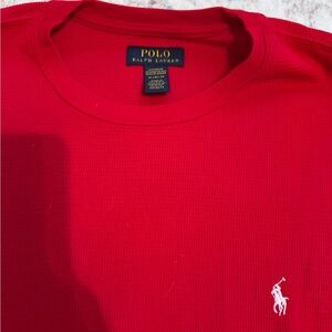 Polo by Ralph Lauren Men's XL Red Long Sleeve Waffle Shirt
